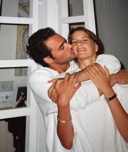 Tatiana Blatnik con su hermano