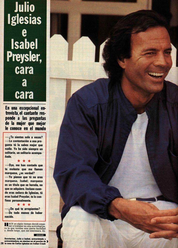 Entrevista Isabel Preysler a Julio Iglesias