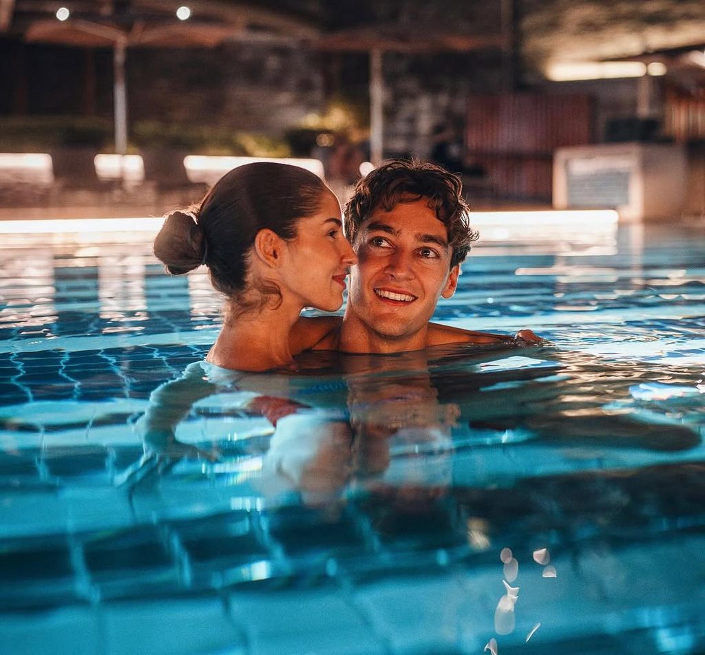 La enamorada pareja, en sus vacaciones