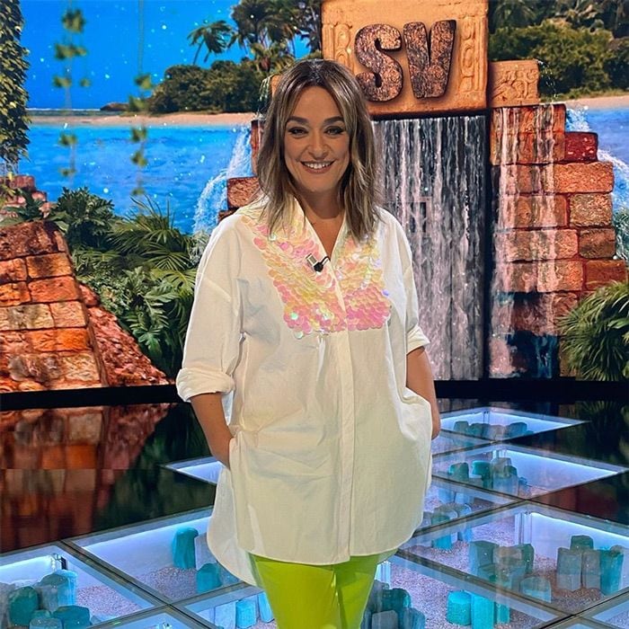 Toñi Moreno en el plató de Sálvame