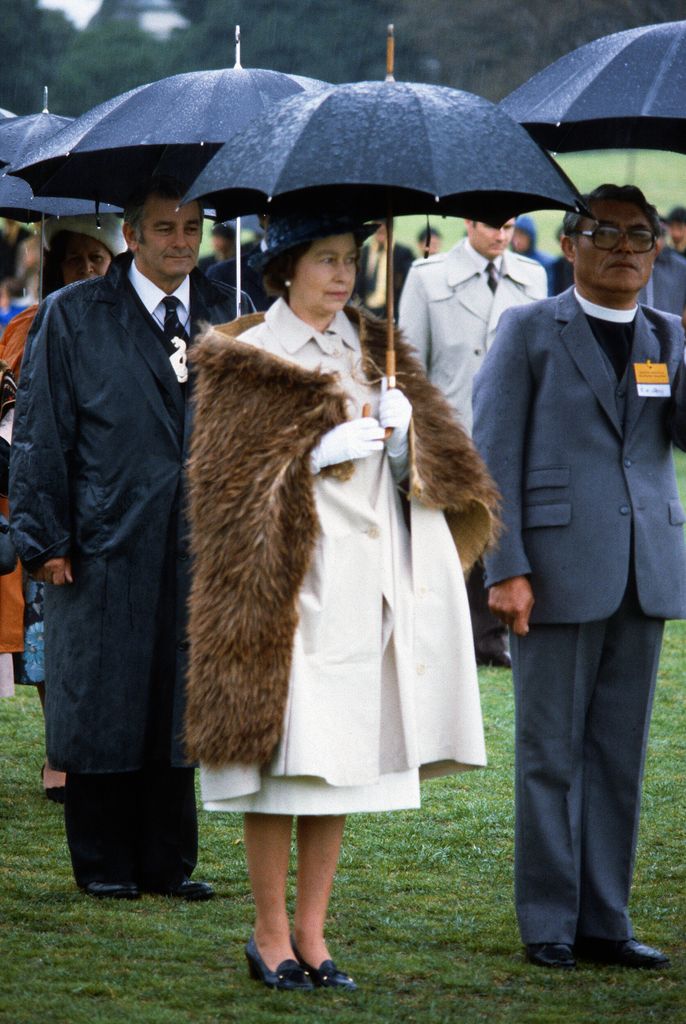 La reina Isabel II en Nueva Zelanda, 1977.