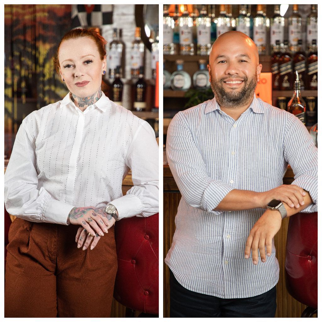 Stephanie Marinkovic, de "Fifty Fifty" (Brasil) y Juan David Díaz, de El Barón (Colombia), ambos reconocidos por su excelencia por 50 Best Discovery