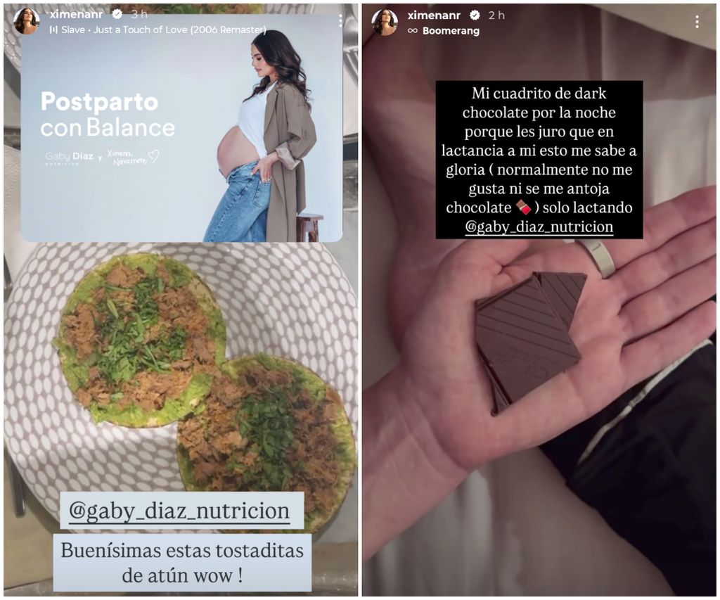Ximena Navarrete ha compartido algunos vistazos del plan de alimentación que está siguiendo en su postparto.