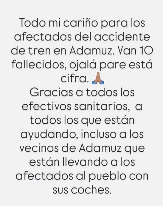 El mensaje que la cantante ha compartido en sus redes sociales tras el siniestro