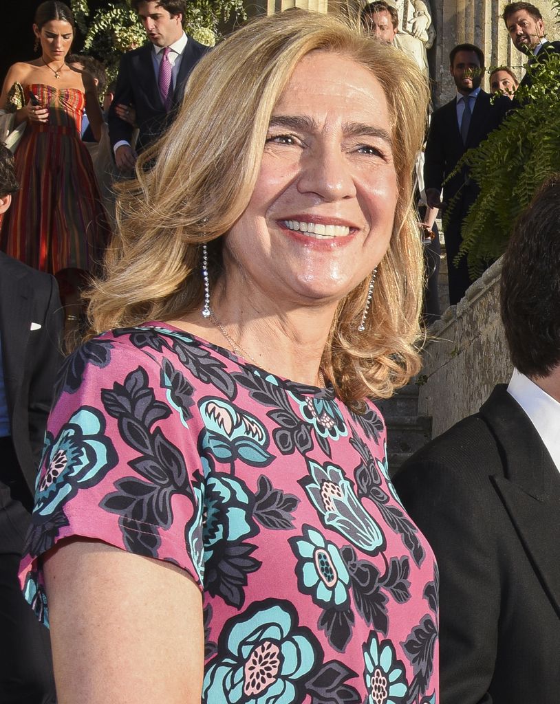 La Infanta Cristina en la boda de Javier Prado y Catalina Vereterra Gastearen en Medina Sidonia (Cadiz) el 30 de septiembre de 2023