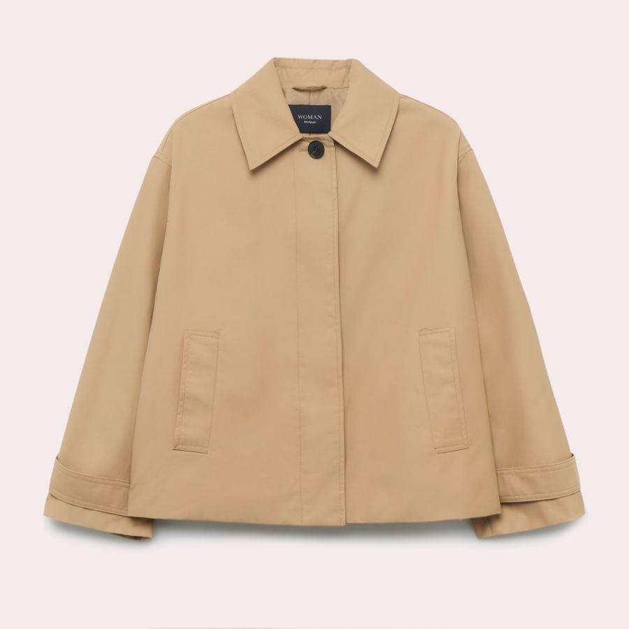 Parka lisa lluvia corta con tapeta de mujer - Woman El Corte Inglés - Tostado