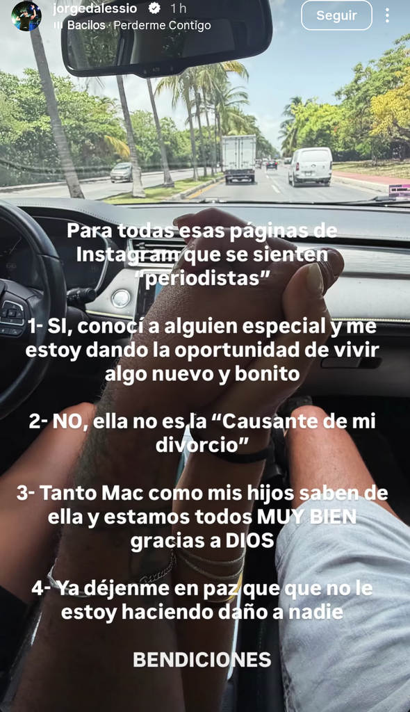 Jorge D'Alessio confirmó con esta imagen su nueva relación amorosa.