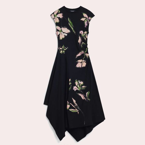 Vestido irregular flores Desigual