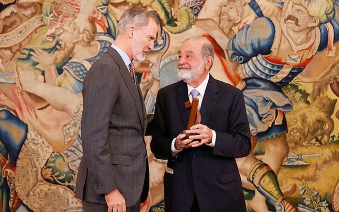 Carlos Slim y el Rey Felipe de España