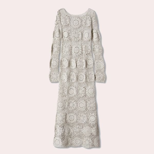 Vestido largo crochet Mango