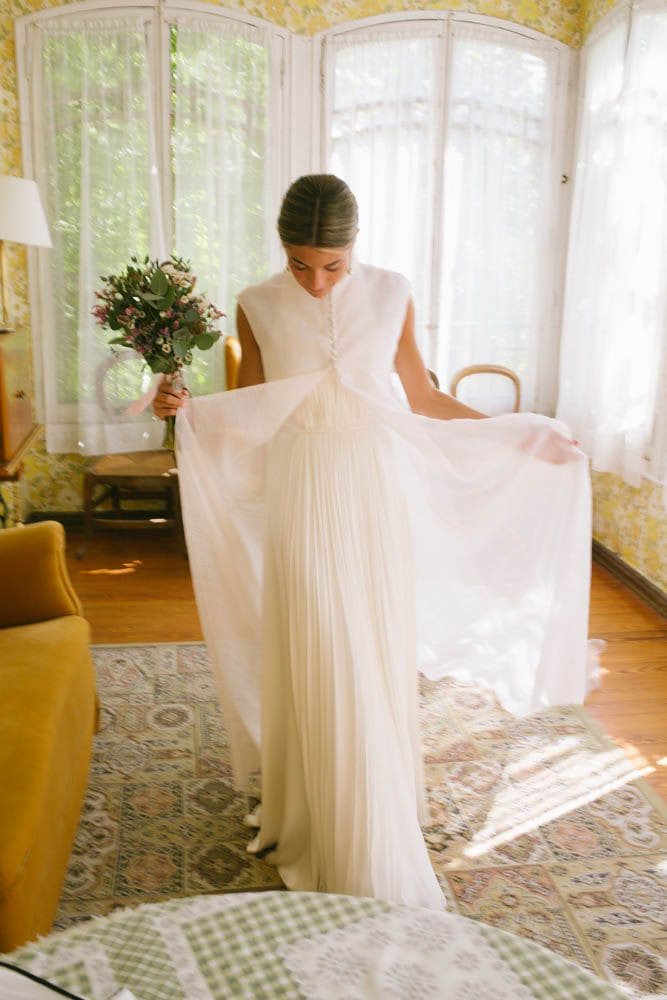 María con vestido de novia de Gorka Cintero