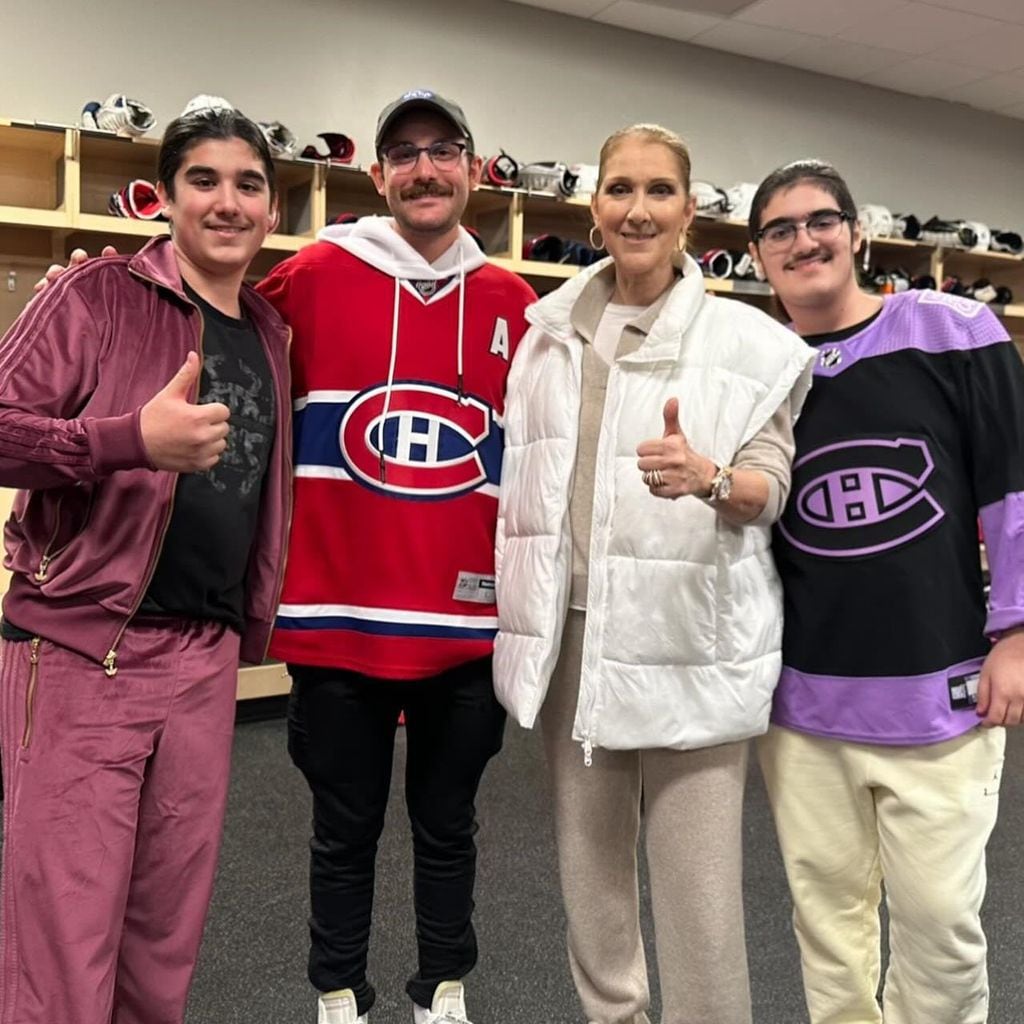 Céline Dion con sus hijos