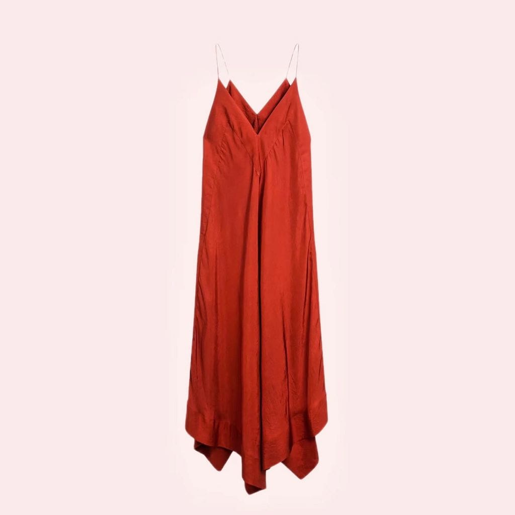 Vestido rojo de volantes de Massimo Dutti