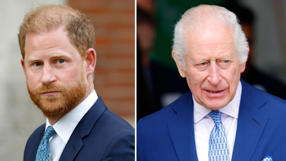 El príncipe Harry y su padre, el rey Carlos III