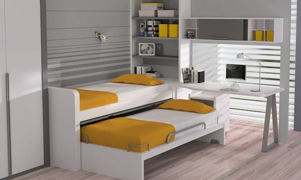 La distribución de los muebles, clave fundamental de un buen dormitorio infantil para dos