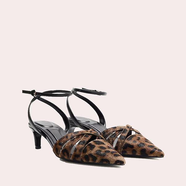 Zapatos de Tacón de Mujer con Tiras Cruzadas de Leopardo Tintoretto