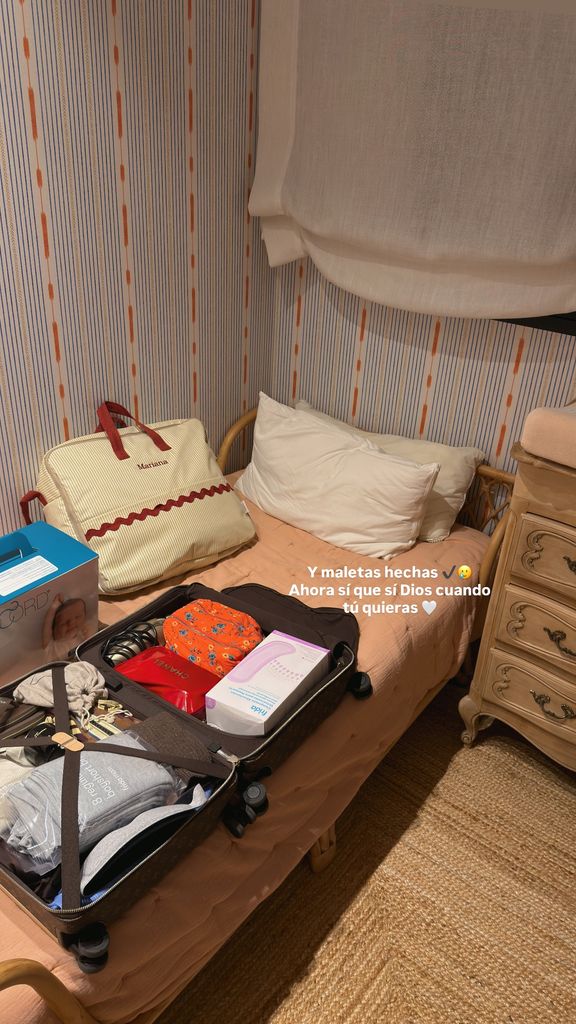 La maleta para el hospital de María Pombo, preparada