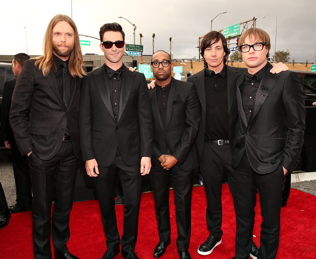 James Valentine, Adam Levine, PJ Morton, Matt Flynn y Mickey Madden en la 55a. edición de los Grammy Awards el 10 de febrero de 2013, en Los Ángeles, California.