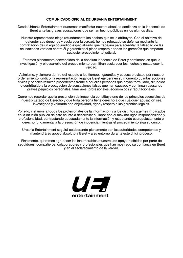 Comunicado de la agencia de Beret