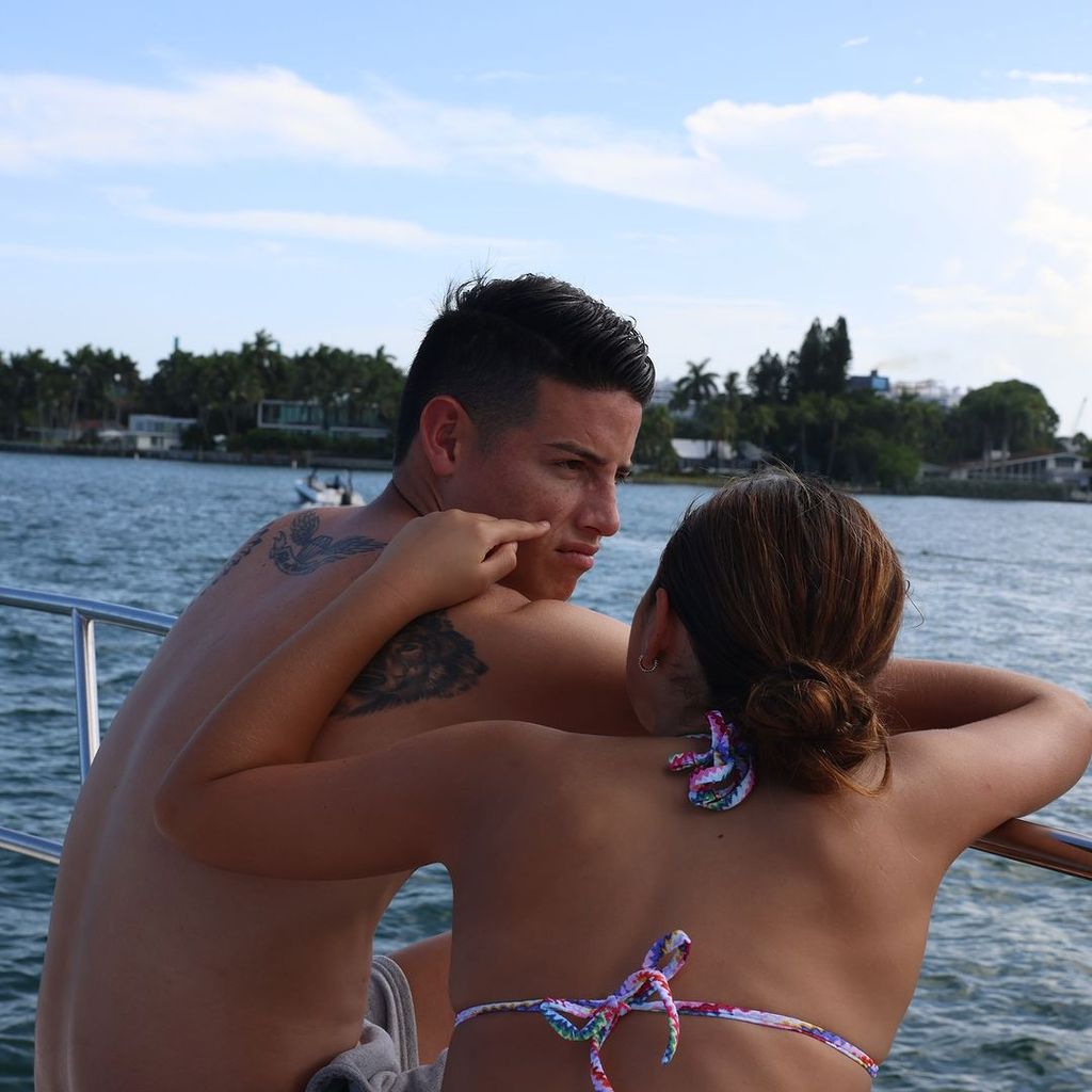 James Rodríguez y su hija Salomé 