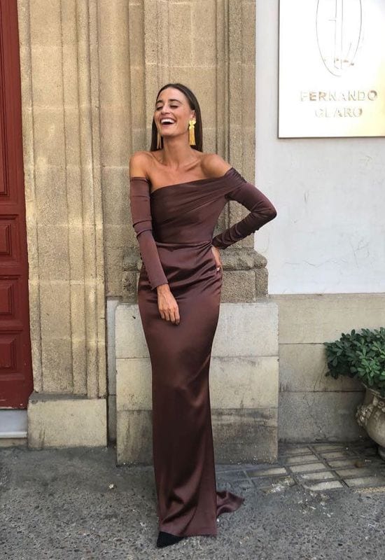 vestido marron