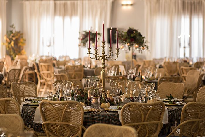 decoración mesa boda invierno