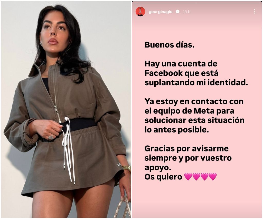 Geoegina denunció la suplantación de su identidad en Facebook y dijo que ya está trabajando en resolverlo.