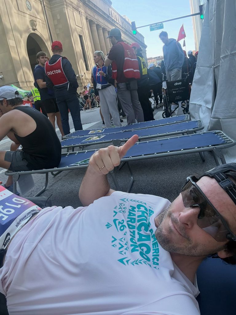 Iñigo, tras correr la maratón de Chicago