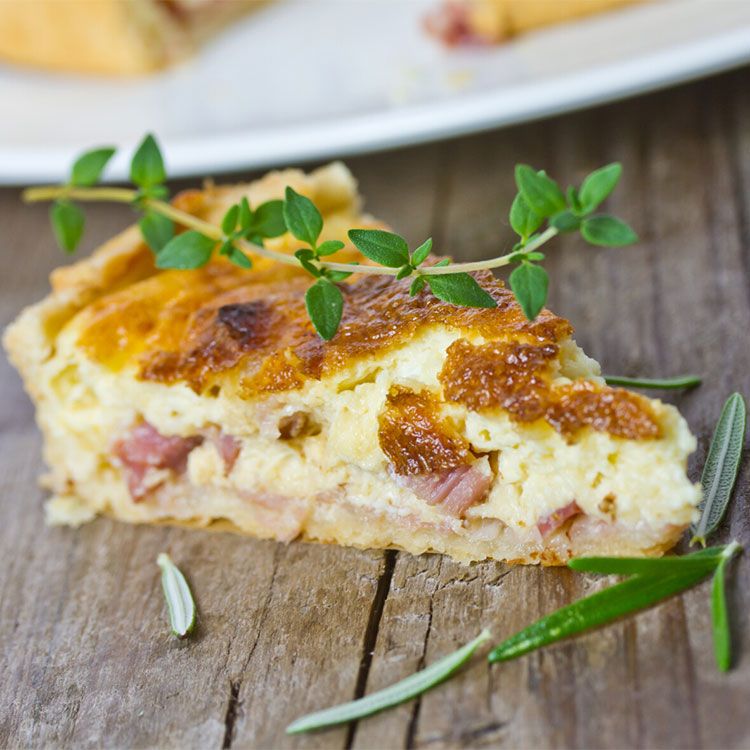 'Quiche' de beicon y queso Gruyer