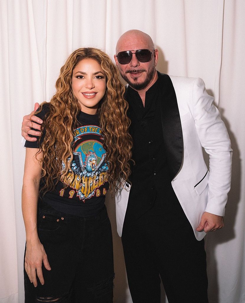 Pitbull y Shakira en la gira de la cantante en New Jersey