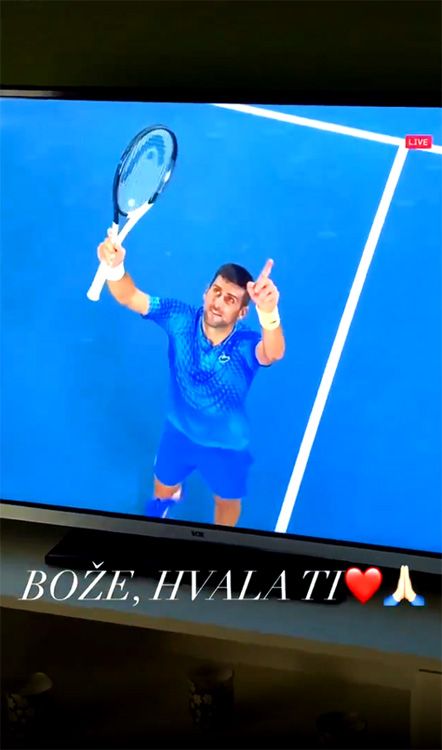 Novak Djokovic grabado por su mujer
