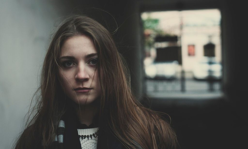 Young scared girl
