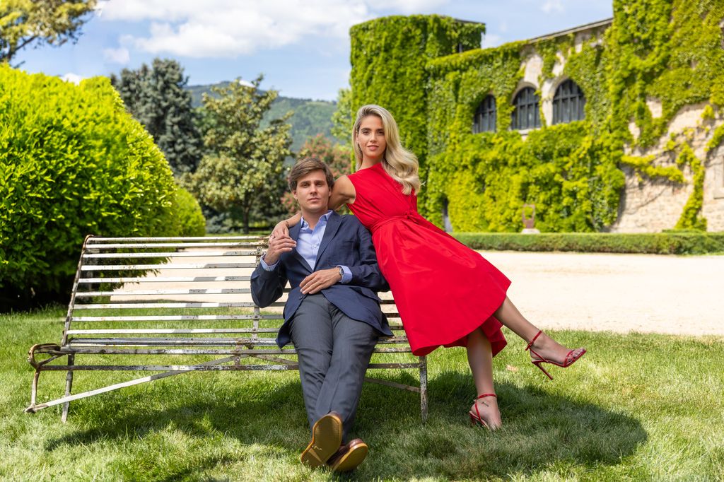 Paty Sánchez-Flores con su novio antes de su boda