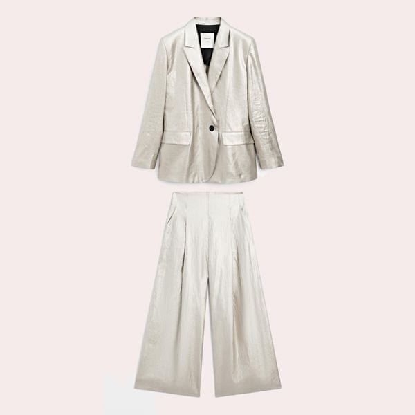 Traje metalizado mezcla lino Massimo Dutti STUDIO