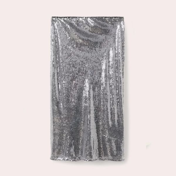 Falda midi lentejuelas