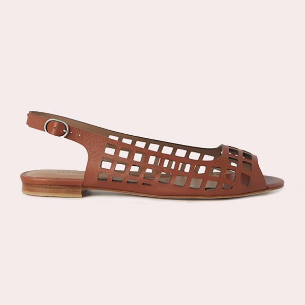 Sandalia plana cuero vintage