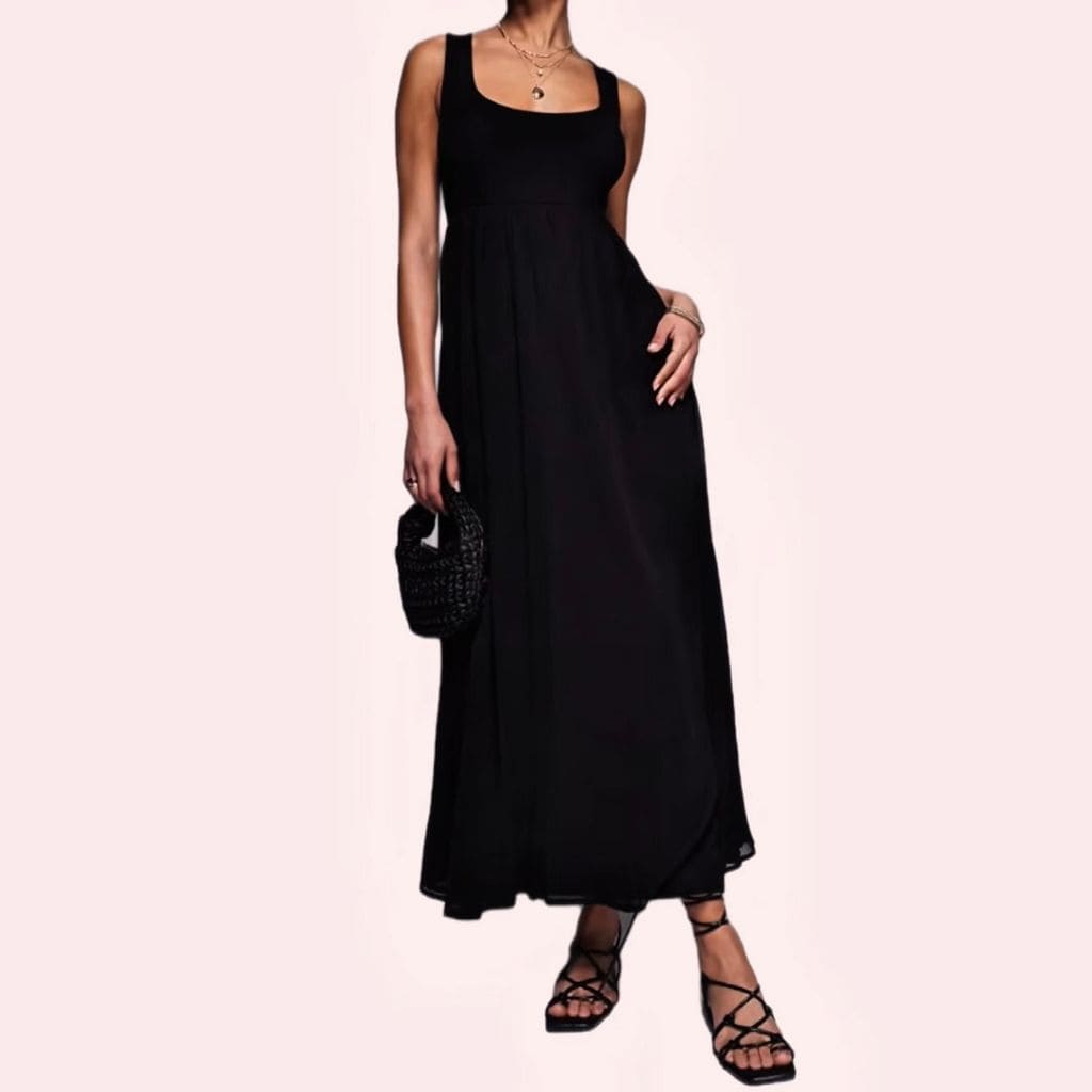 Vestido largo negro de Asos