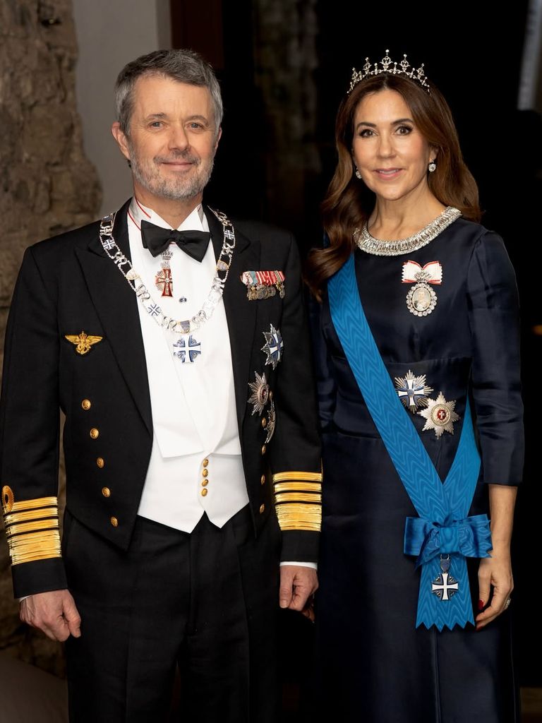 Los reyes Federico y Mary de Dinamarca en la cena de Estado en Estonia