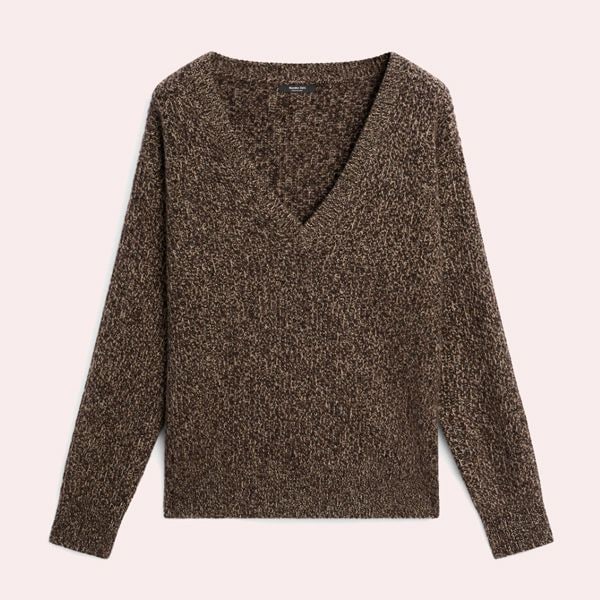 Jersey punto mouline cuello pico