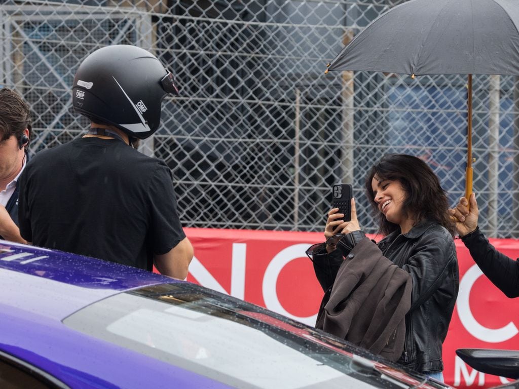 Camila Cabello and boyfriend, Henry Junior Chalhoub attend the Monaco E-Prix, Round 7 of the 2025 FIA Formula E World Championship at Circuit de Monaco on May 04, 2025 in Monte-Carlo, Monaco