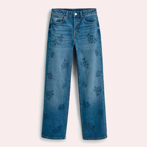 Jeans slim wide strass