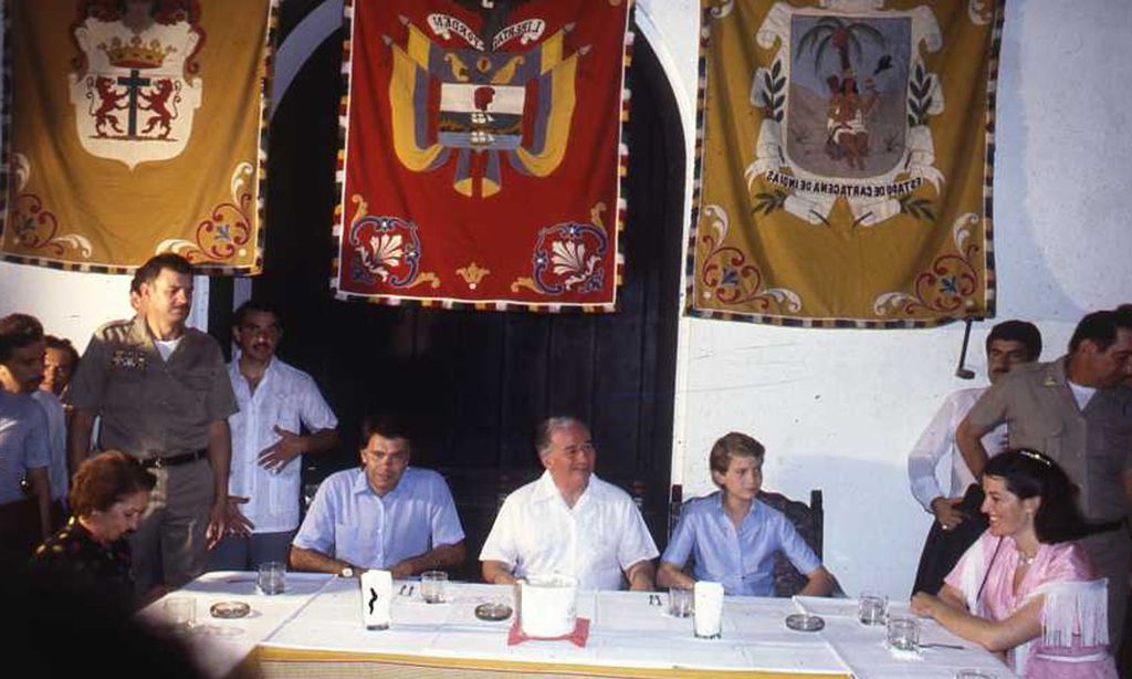 Junio 1983. Cartagena, Colombia. Primer viaje en solitario del príncipe de Asturias, Felipe de Borbón.
