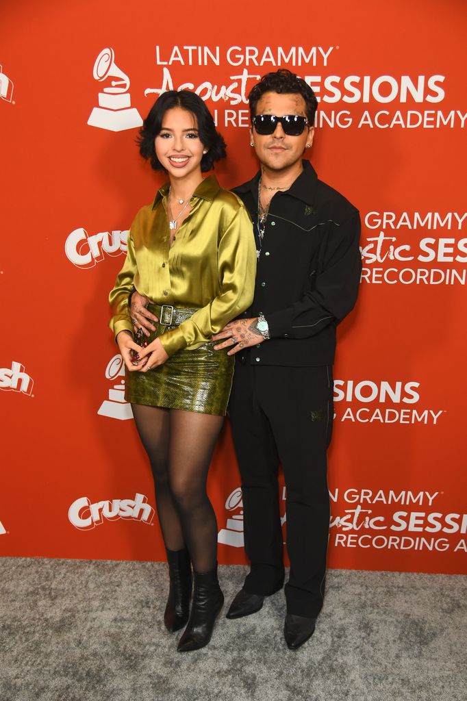 Ángela Aguilar y Christian Nodal juntos en Latin GRAMMY Acoustic Sessions en el GRAMMY Museum en Los Ángeles, California 