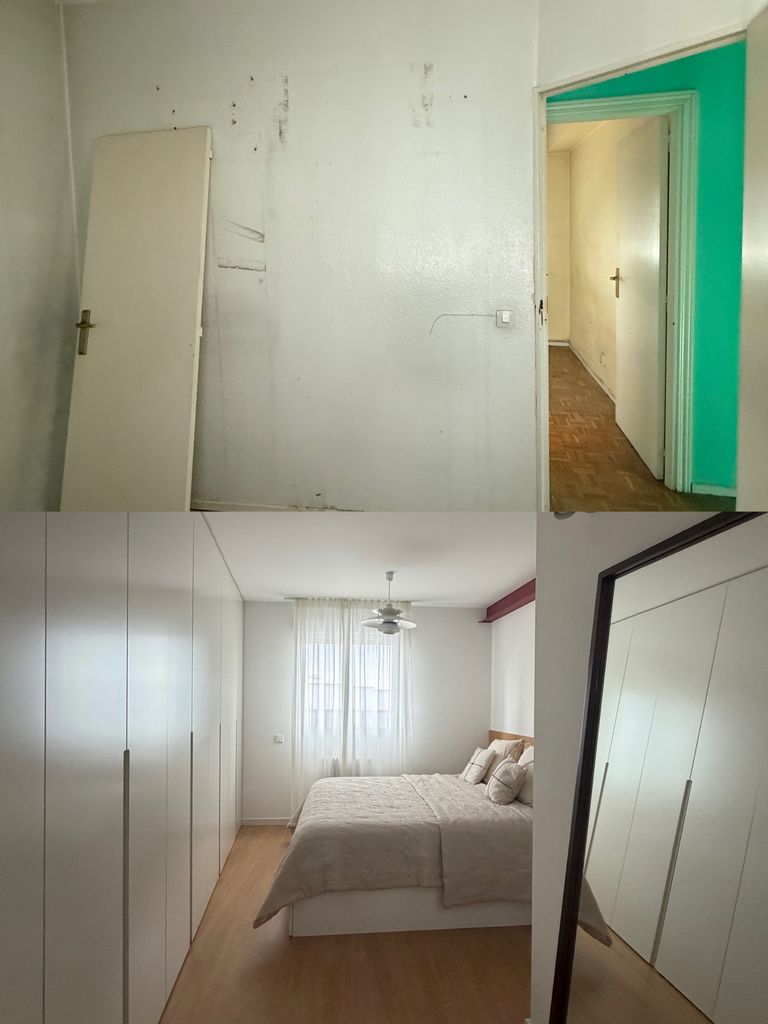 Antes y después del piso de Borja Iglesias y su novia, María Valero, en Madrid