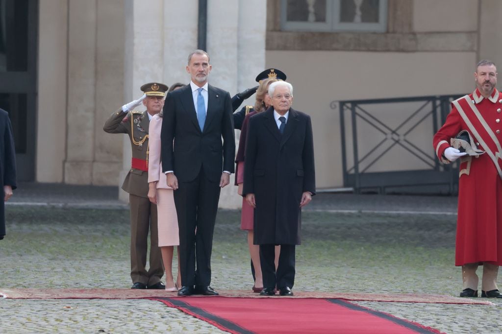 Los Reyes con el Presidente de Italia en Roma