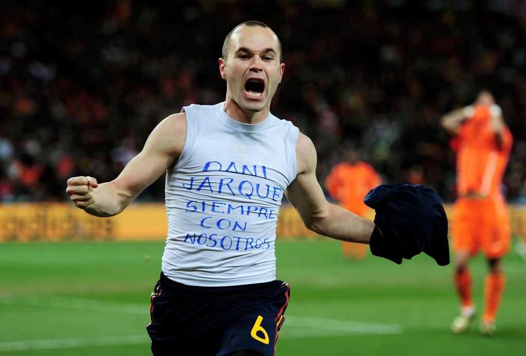 Andrés Iniesta en la final del Mundial de 2010