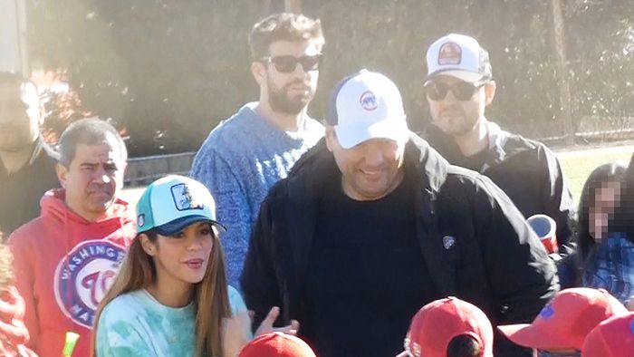 Shakira y Piqué en un partido de Milan
