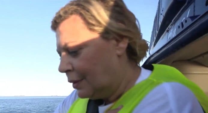 Terelu Campos en su salto desde el helicópetero en Supervivientes 