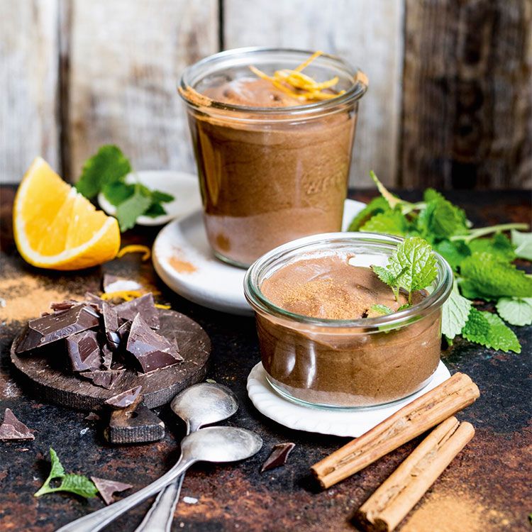 'Mousse' de chocolate y naranja sin azúcar
