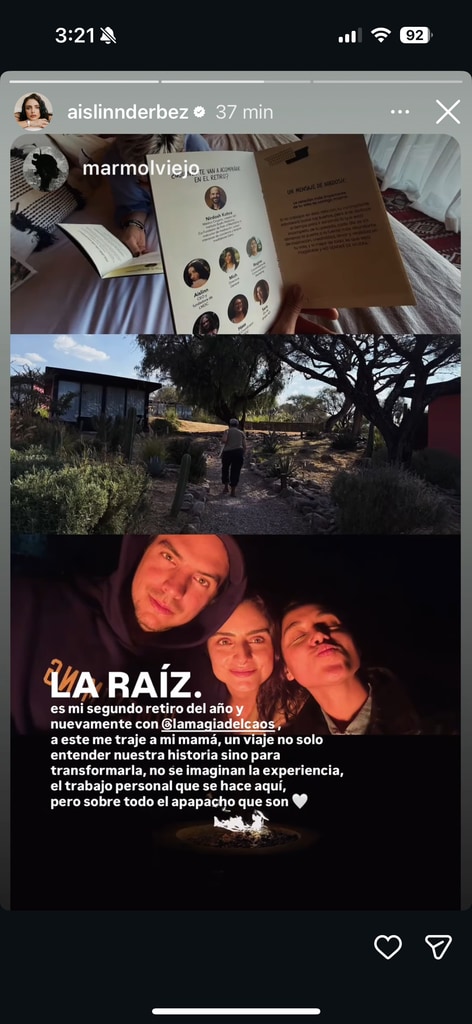 Al retiro también se sumó Vadhir Derbez, hermano menor de la actriz.